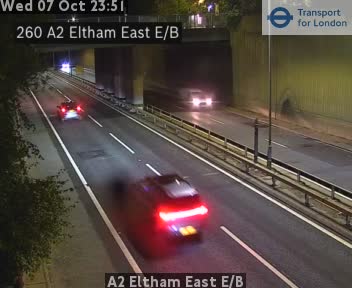 The road at A2 Eltham East E/B, live