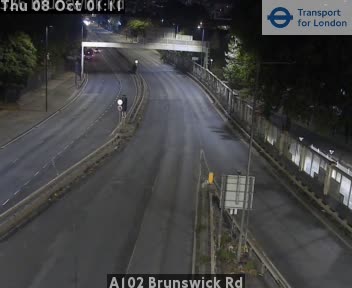 The road at A102 Brunswick Rd, live