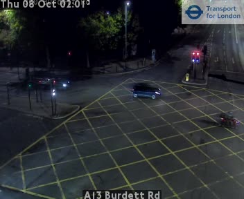 The road at A13 Burdett Rd, live
