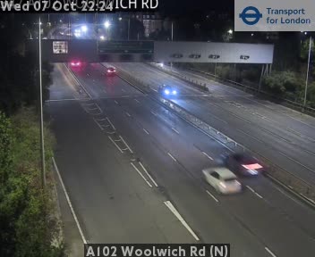 The road at A102 Woolwich Rd (N), live