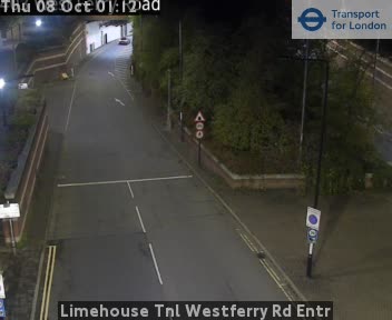 The road at Limehouse Tnl Westferry Rd Entr, live