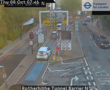The road at Rotherhithe Tunnel Barrier N, live