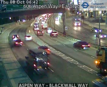The road at ASPEN WAY - BLACKWALL WAY, live