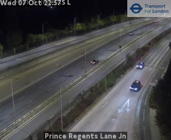The road at Prince Regents Lane Jn, live