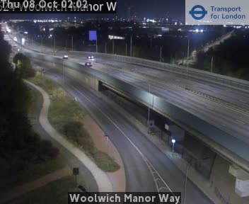 The road at Woolwich Manor Way, live