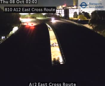 The road at A12 East Cross Route, live