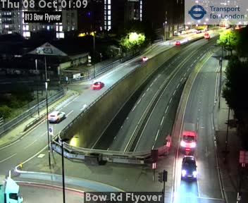 The road at Bow Rd Flyover, live