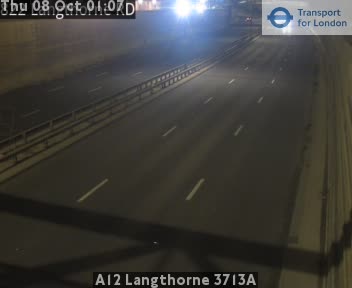 The road at A12 Langthorne 3713A, live