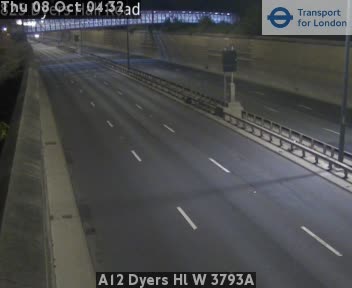 The road at A12 Dyers Hl W 3793A, live
