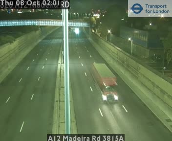 The road at A12 Madeira Rd 3815A, live