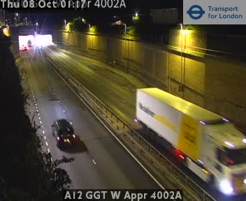 The road at A12 GGT W Appr 4002A, live