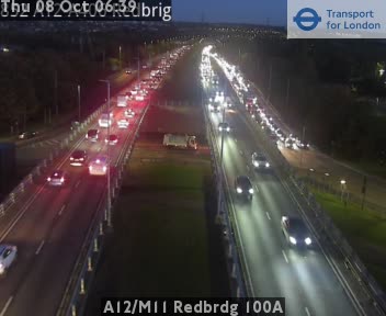 The road at A12/M11 Redbrdg 100A, live