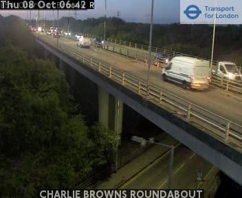 The road at CHARLIE BROWNS ROUNDABOUT, live
