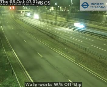 The road at Waterworks W/B Off-Slip, live