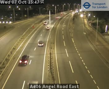 The road at A406 Angel Road East, live