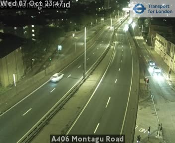The road at A406 Montagu Road, live