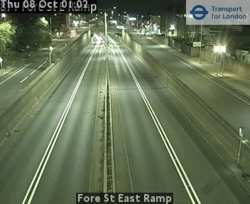 The road at Fore St East Ramp, live