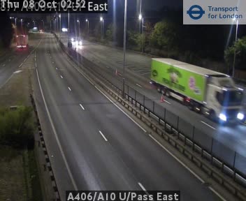 The road at A406/A10 U/Pass East, live